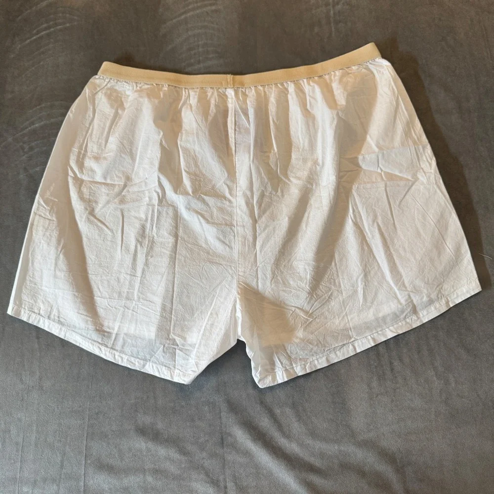 DONNI Women Pop Boxer XXL White Cotton Elastic Waist Button Fly Minimalist